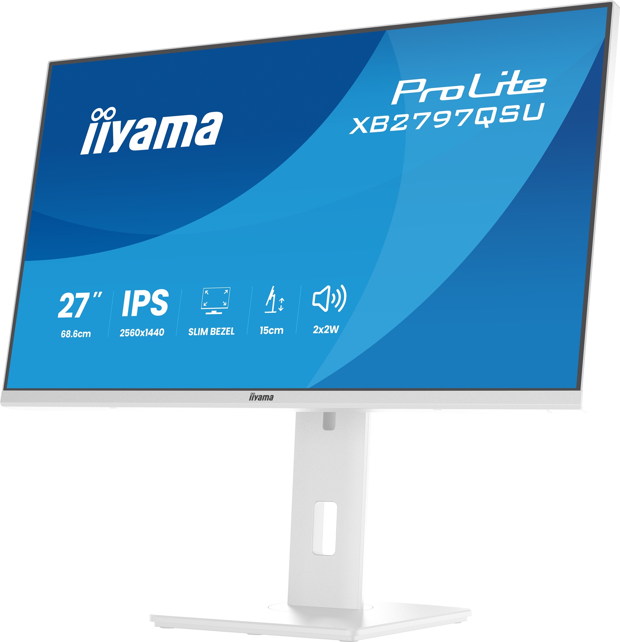 iiyama ProLite/ XB2797QSU-W1/ 27"/ IPS/ QHD/ 75Hz/ 1ms/ Biela/ 5R 