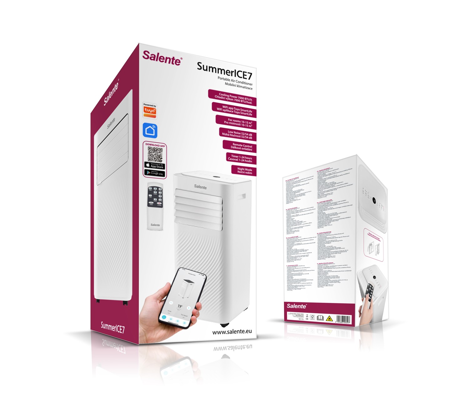 Salente SummerICE7, múdra mobilná klimatizácia, 7000 BTU, WiFi + Bluetooth, diaľk. ovl. 