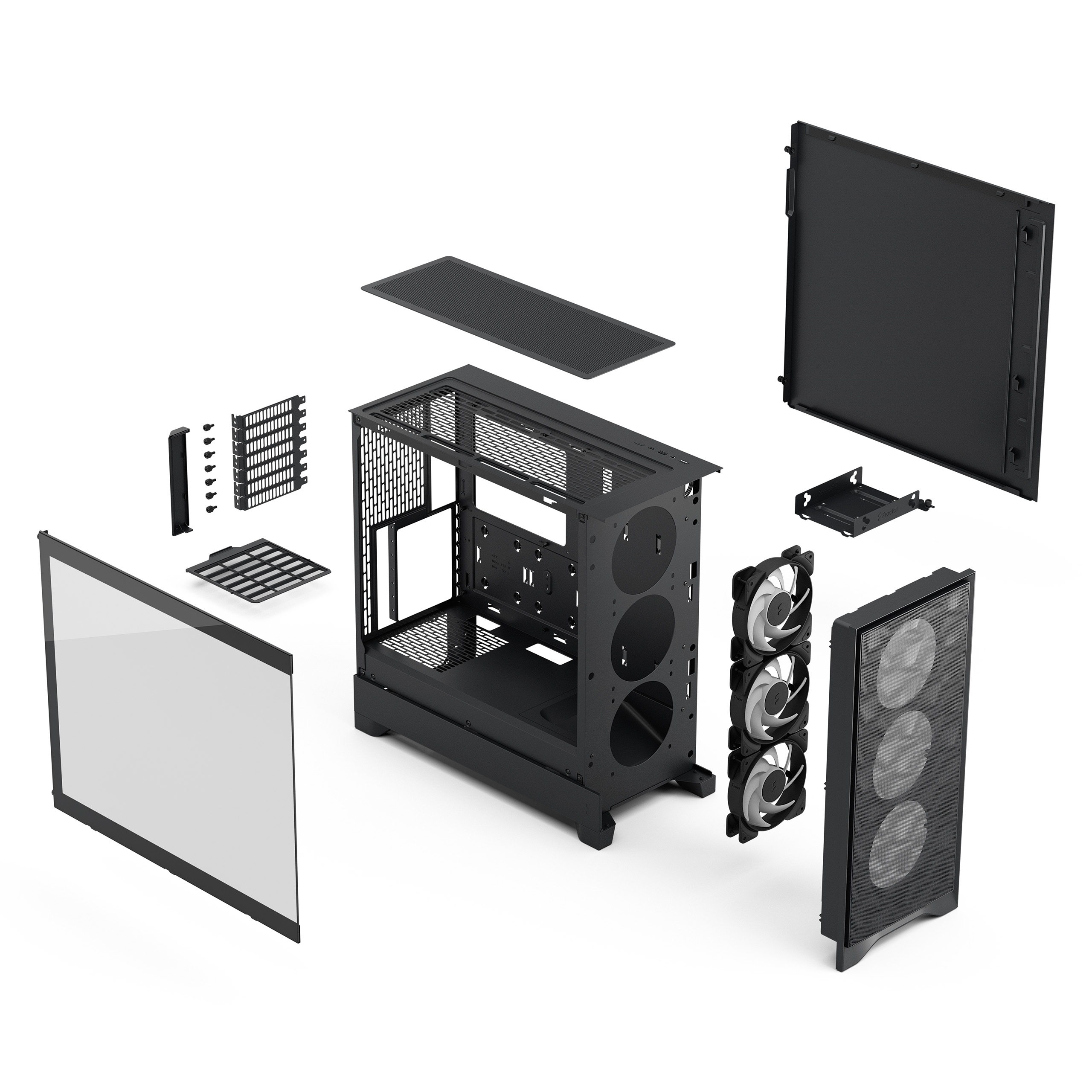 Fractal Pop 2 Air/ Midi Tower/ Transpar./ Čierna 