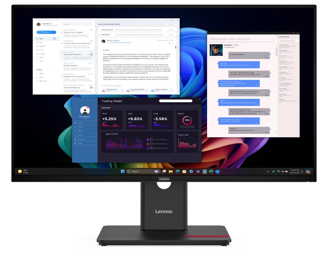 Lenovo ThinkVision/ ThinkVision T27UD-40 Monitor/ 27"/ QLED/ 4K UHD/ 60Hz/ 6ms/ Čierna/ 3R 