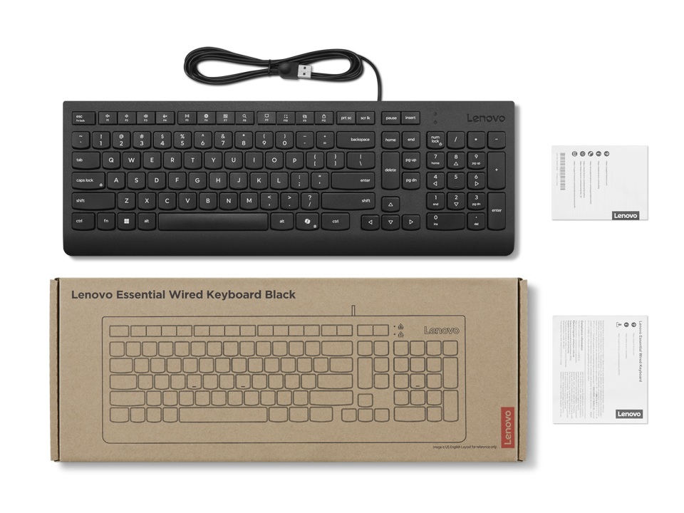 Lenovo Essential Wired Keyboard (Black) - Slovak 245/ PS/ 2/ SK/ Čierna 