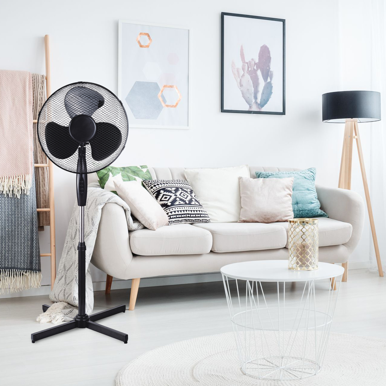 Platinet PSF1616B stojanový ventilátor 40 cm, oscilácia, čierna 