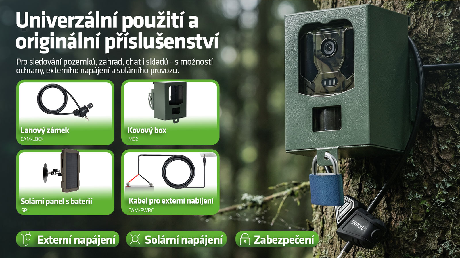 EVOLVEO StrongVision PRO WiFi II, fotopasca & bezpečnostná kamera, 10.000mAh 