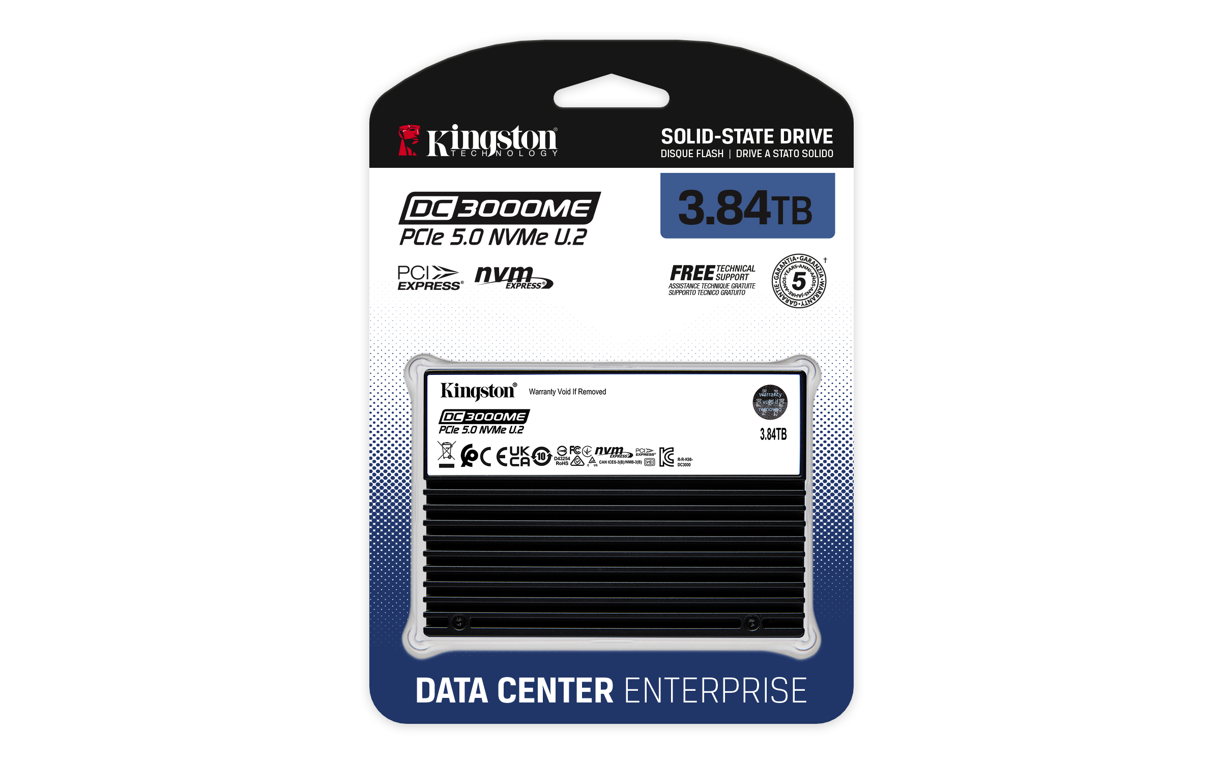 QNAP - Kingston, SSD, DC3000ME, NVMe, 3, 84TB 