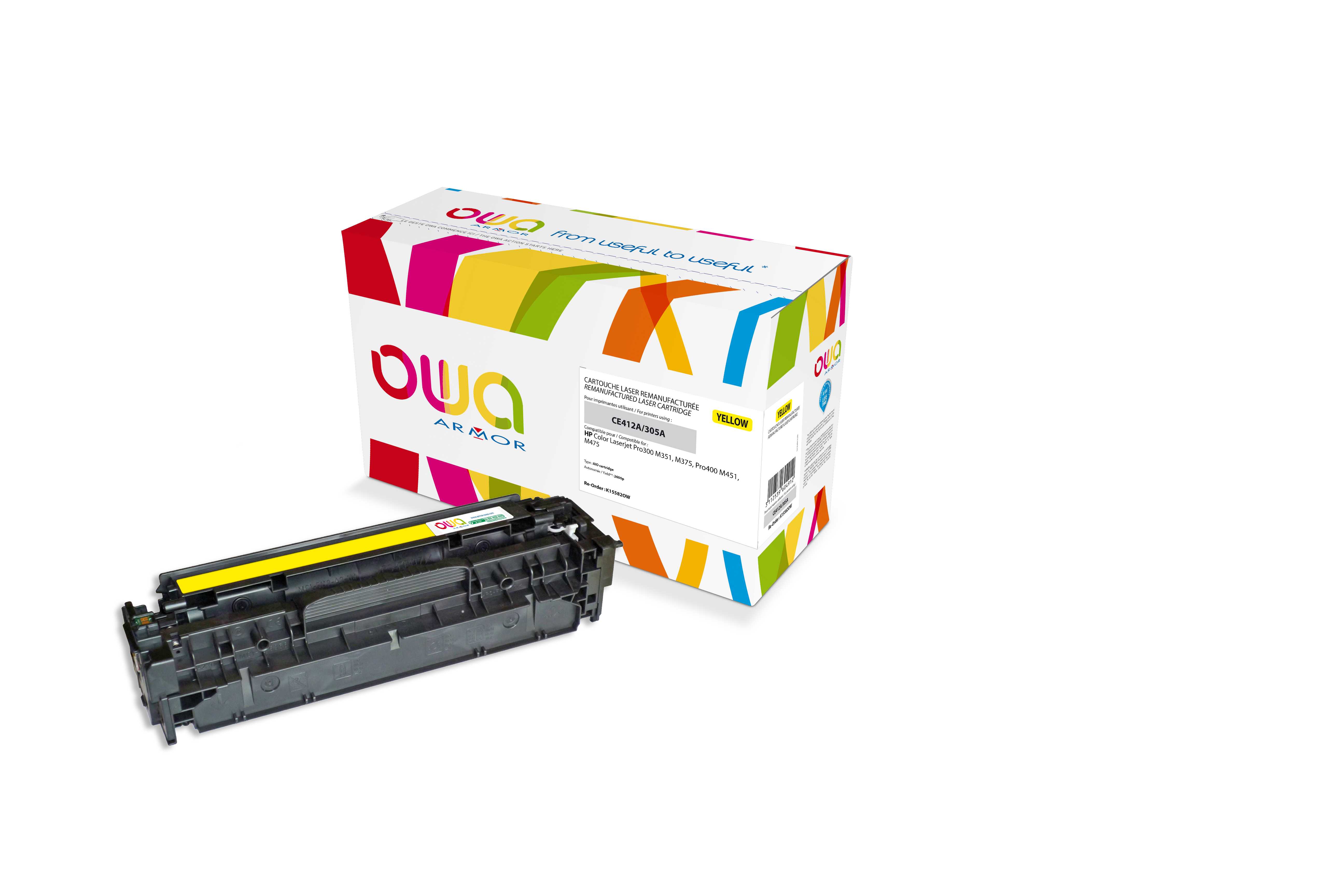 OWA Armor toner kompatibilný s HP CE412A, 2600st, žltá/ yellow