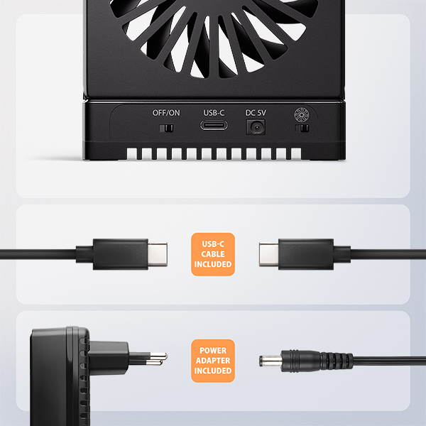 AXAGON ADSA-M2C22, USB-C 20Gbps dokovacia stanica pre 2× M.2 NVMe/ SATA SSD s funkciou klonovania 