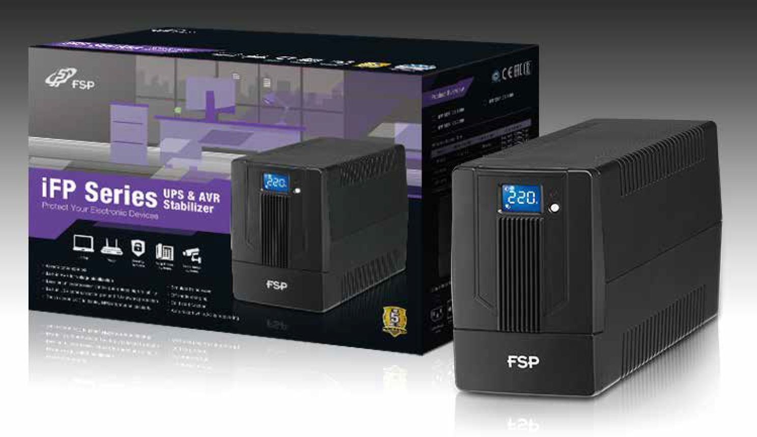 FSP UPS iFP 600, 600 VA / 360 W, LCD, line interactive 