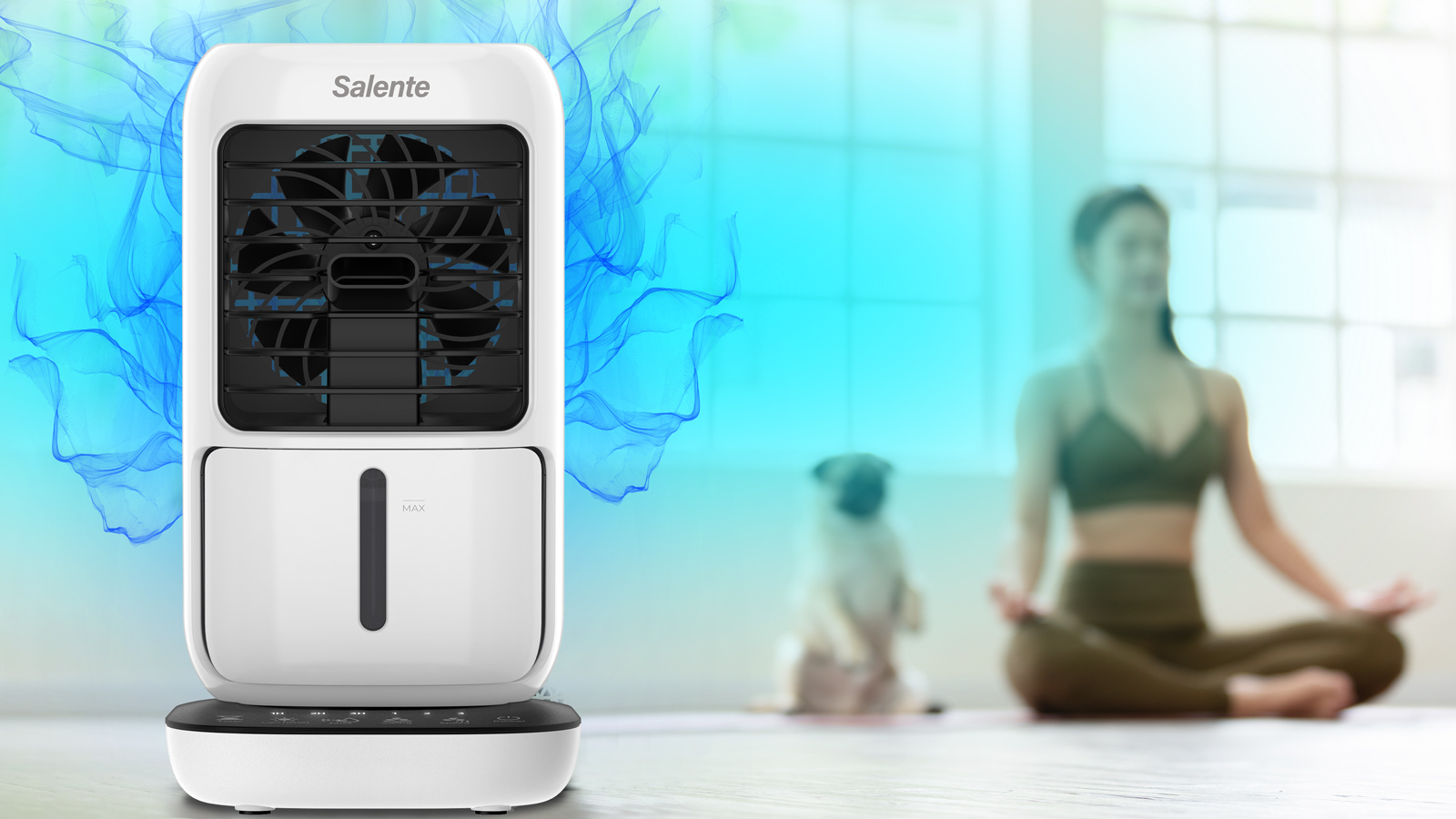 Salente IceTop, stolný ochladzovač & ventilátor & zvlhčovač vzduchu 3v1, biely 