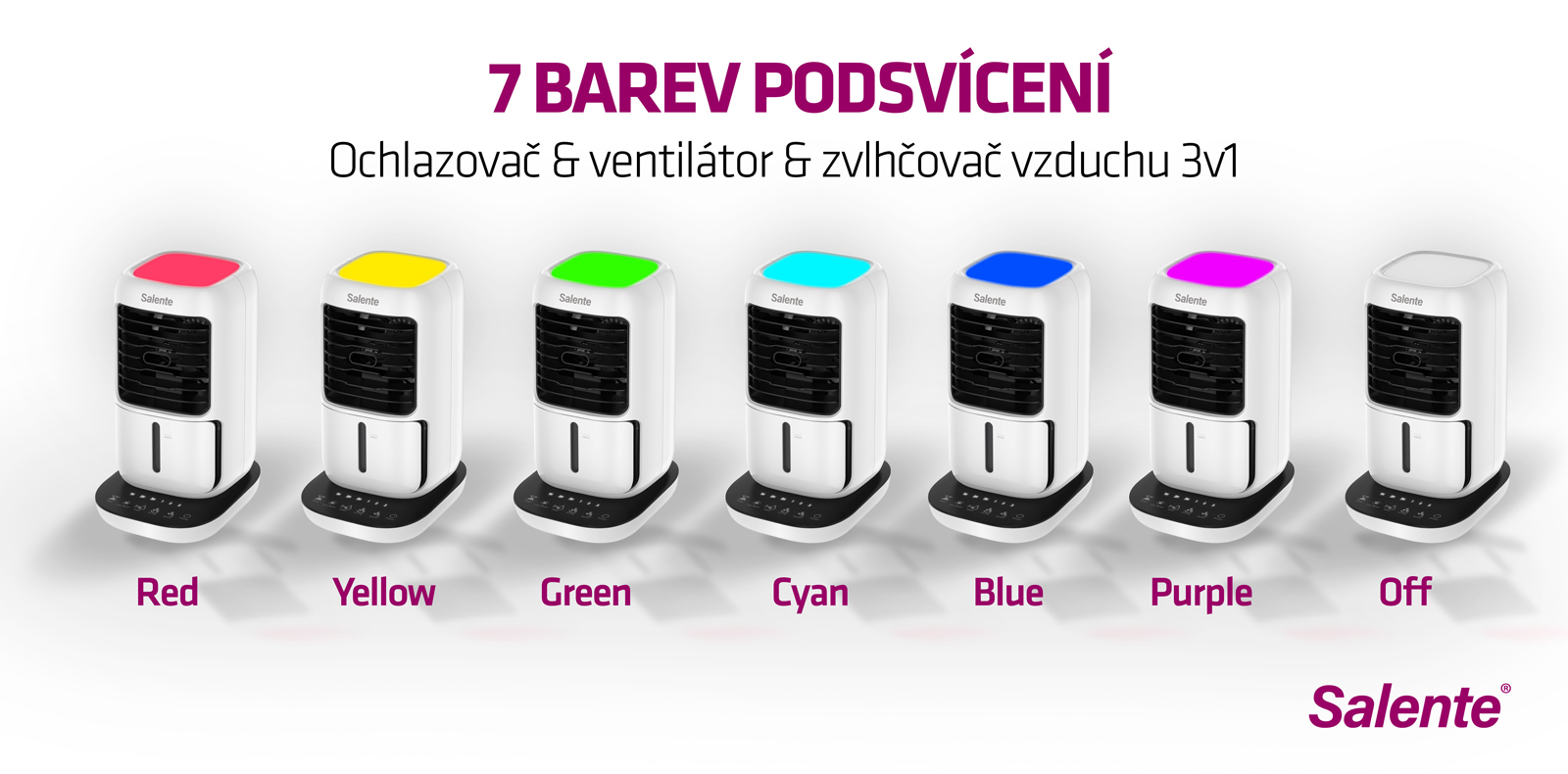 Salente IceTop, stolný ochladzovač & ventilátor & zvlhčovač vzduchu 3v1, biely 