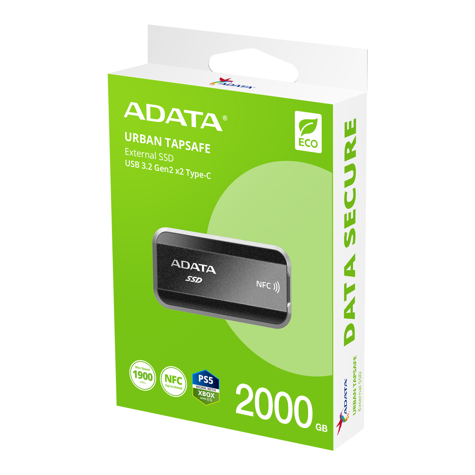 ADATA URBAN TAPSAFE/ 2TB/ SSD/ Externá/ Čierna/ 5R 