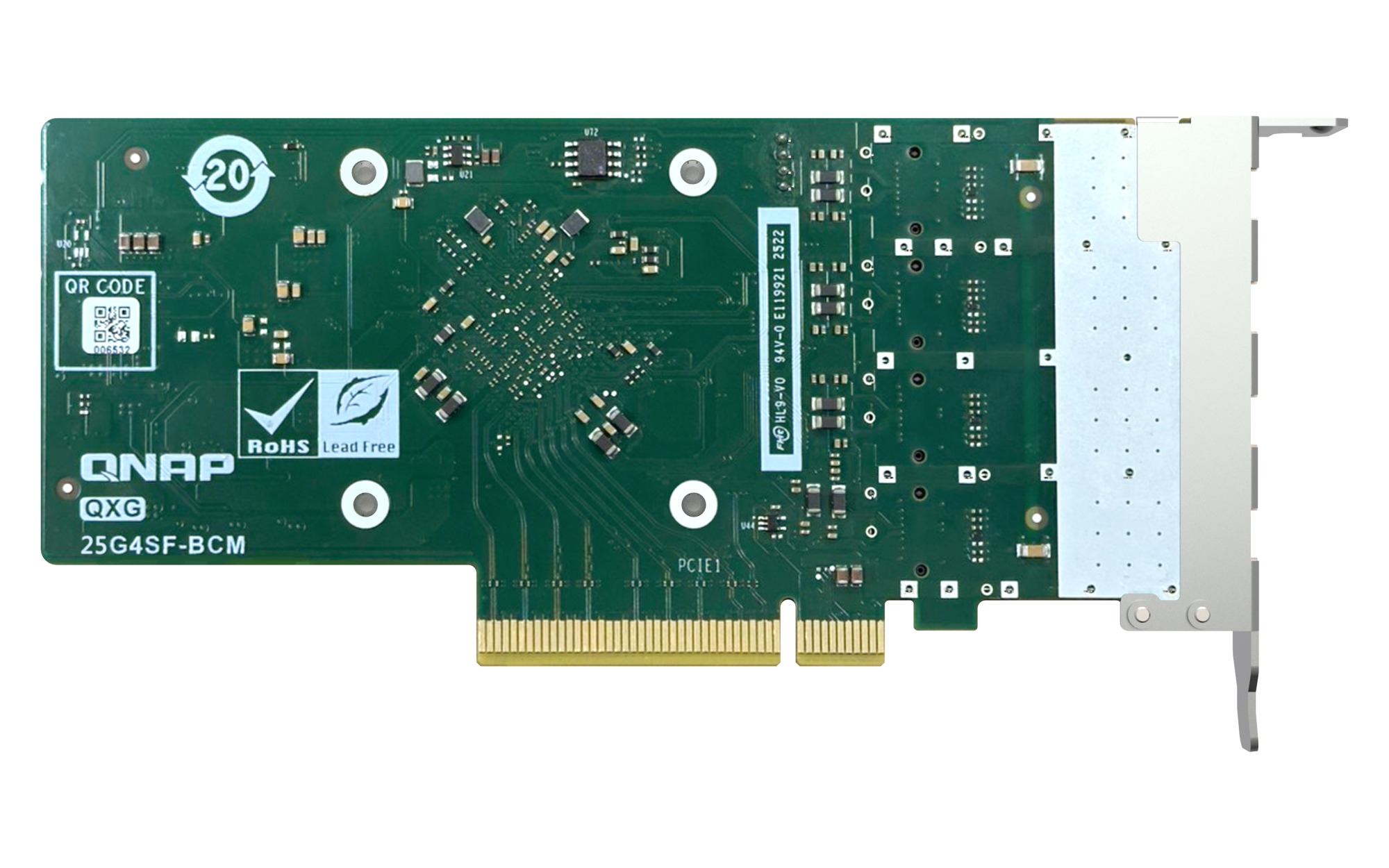 QNAP QXG-25G4SF-BCM, 4x25GbE SFP28, PCIe 4.0x8 