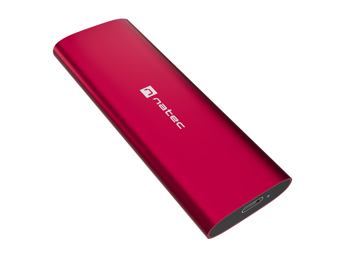 Externý box pre SSD Natec RHINO M.2 NVME LITE USB-C 3.2 GEN 2, hliníkové telo, RUBY RED 