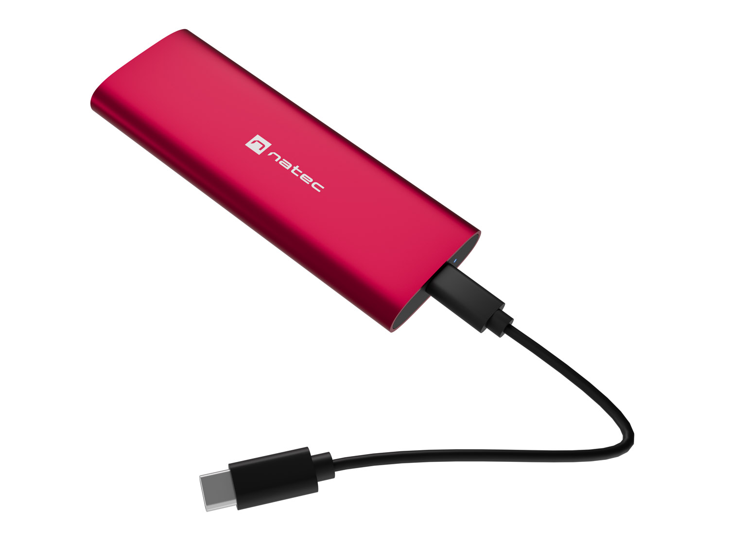 Externý box pre SSD Natec RHINO M.2 NVME LITE USB-C 3.2 GEN 2, hliníkové telo, RUBY RED 