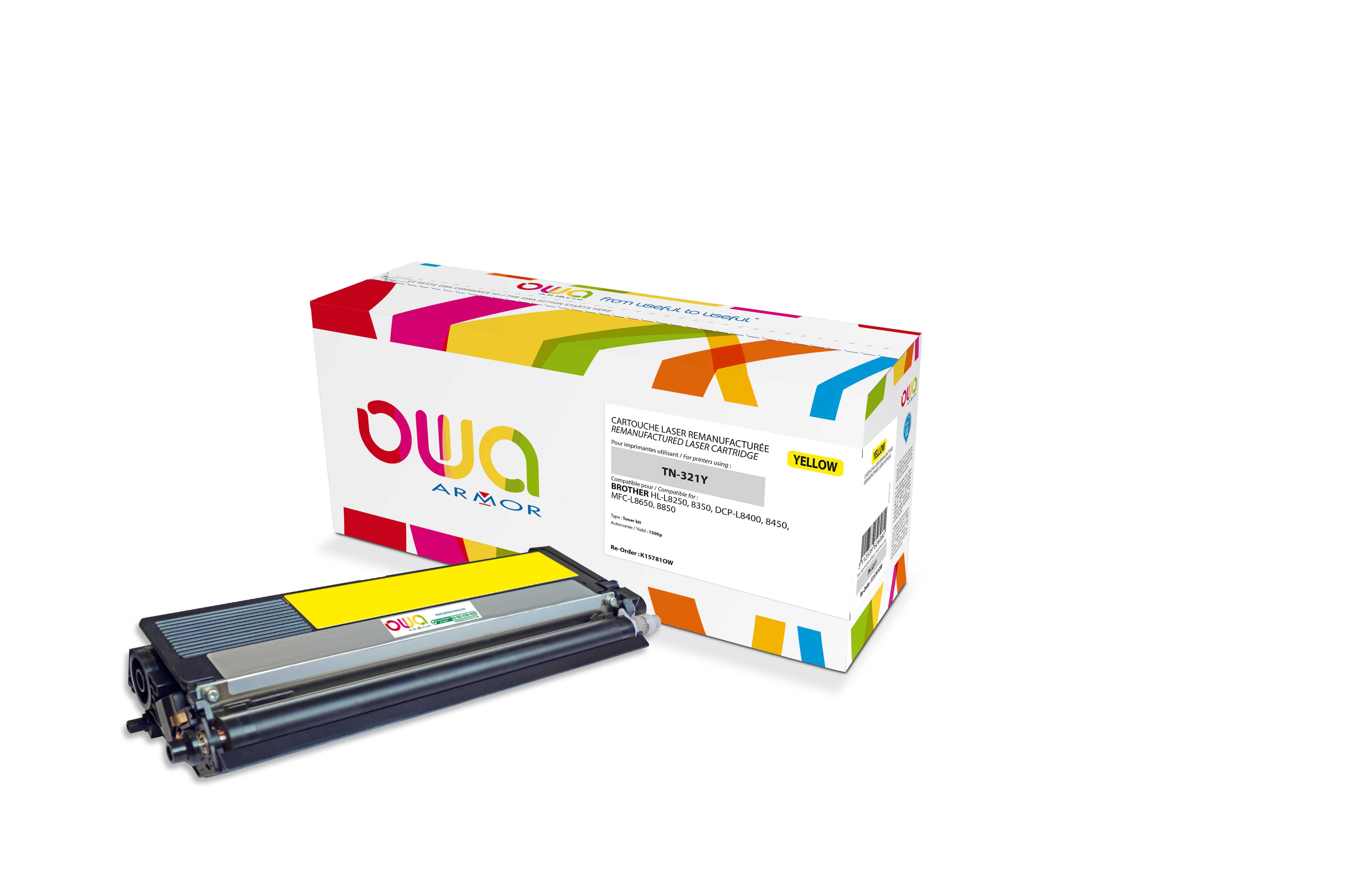 OWA Armor toner kompatibilný s Brother TN-321Y, 1500st, žltá/ yellow