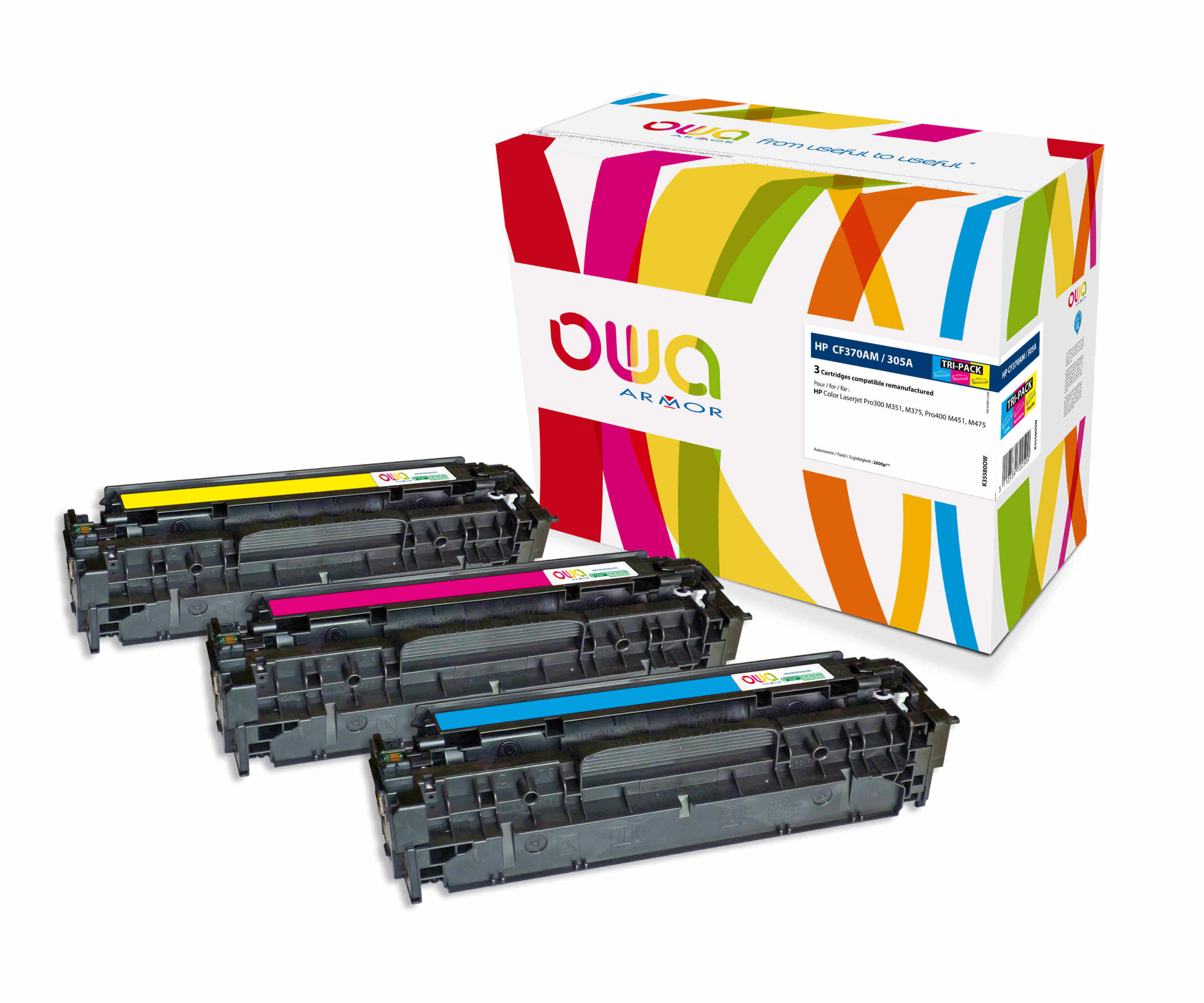 OWA Armor sada kompatibilná s HP CF370AM, 3x2600st, C+M+Y