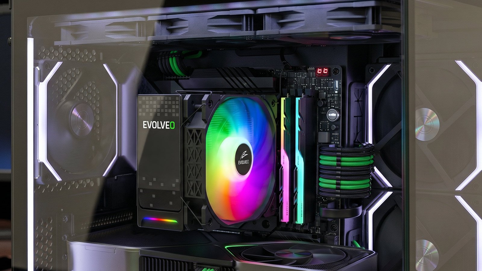 EVOLVEO QuietCool5, CPU chladič, 6x heatpipe, čierny 