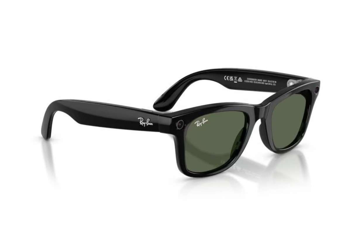 Meta Ray-Ban Gen2 Wayfarer, Black, G15 Green (Large) 