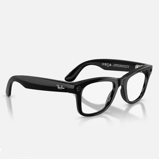 Meta Ray-Ban Gen2 Wayfarer, Shiny Black, Green transitions 