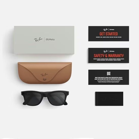 Meta Ray-Ban Gen2 Wayfarer, Shiny Black, Green transitions 