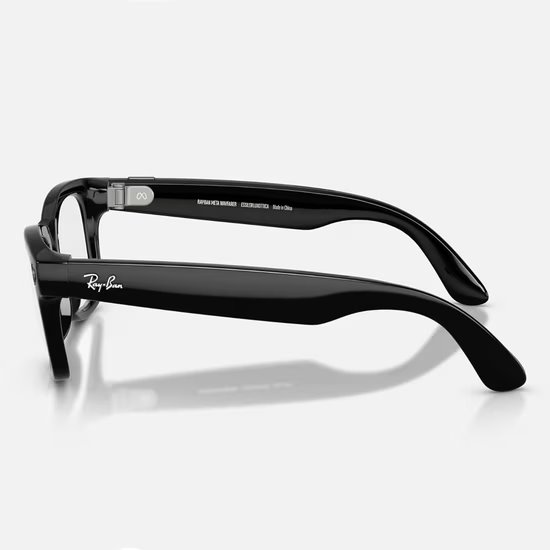 Meta Ray-Ban Gen2 Wayfarer, Shiny Black, Green transitions (Large) 