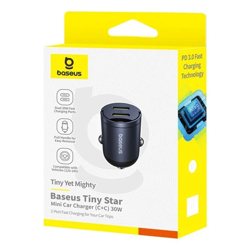 Baseus Tiny Star Mini Nabíjačka do Autá USB-C/ USB-C 30W Cosmic Black 
