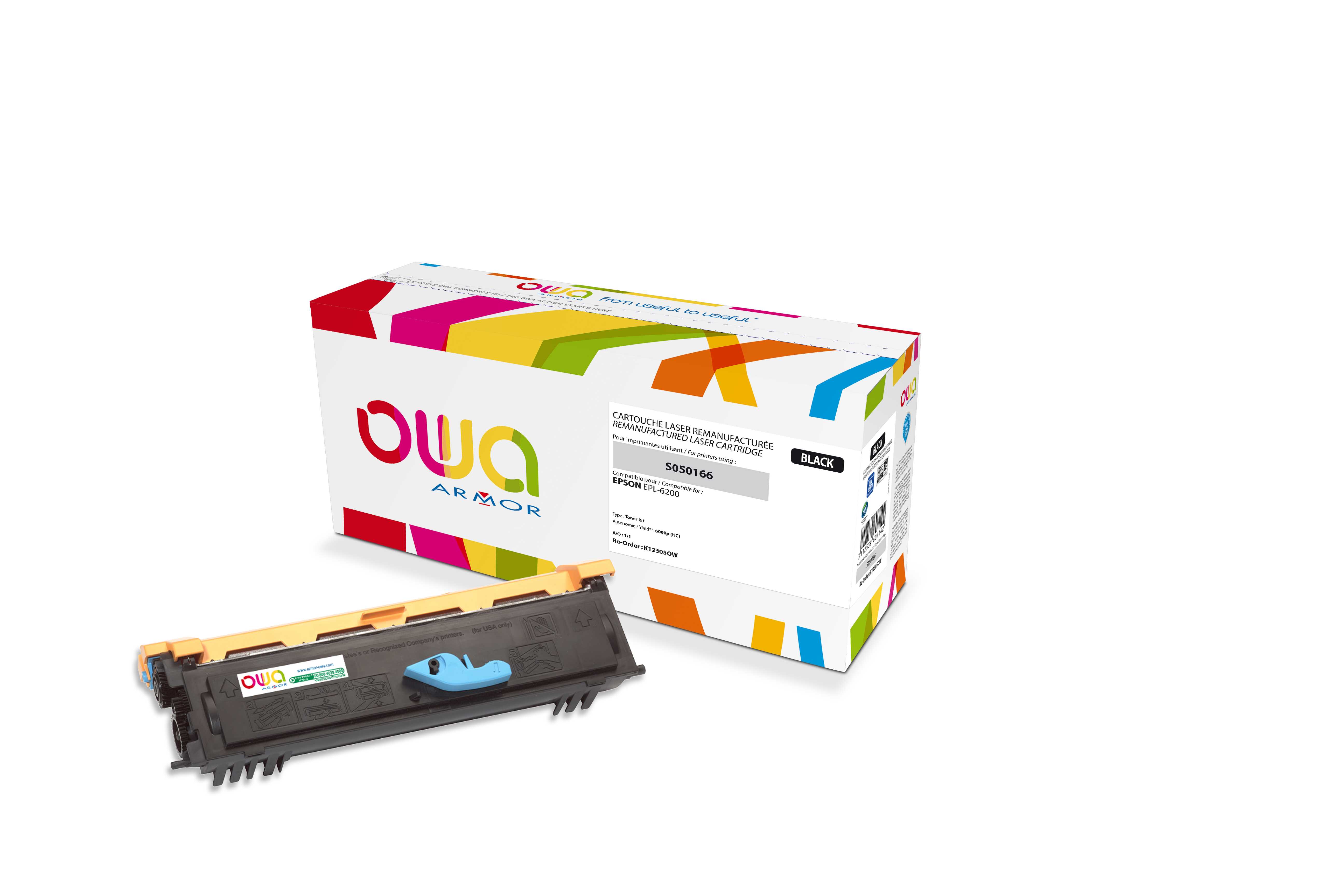 OWA Armor toner kompatibilný s EPSON EPL 6200, S050166, 6000st, čierna/ black