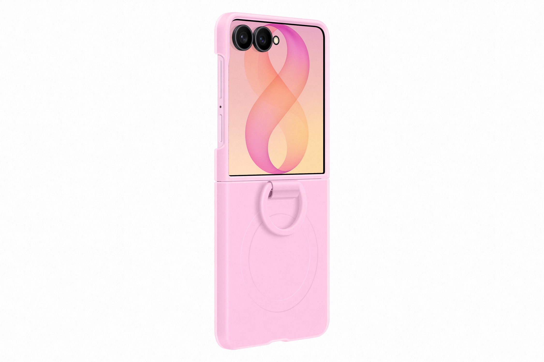 Samsung Silikónový magnetický kryt s držiakom na prst pre Galaxy Z Flip8, Pink 