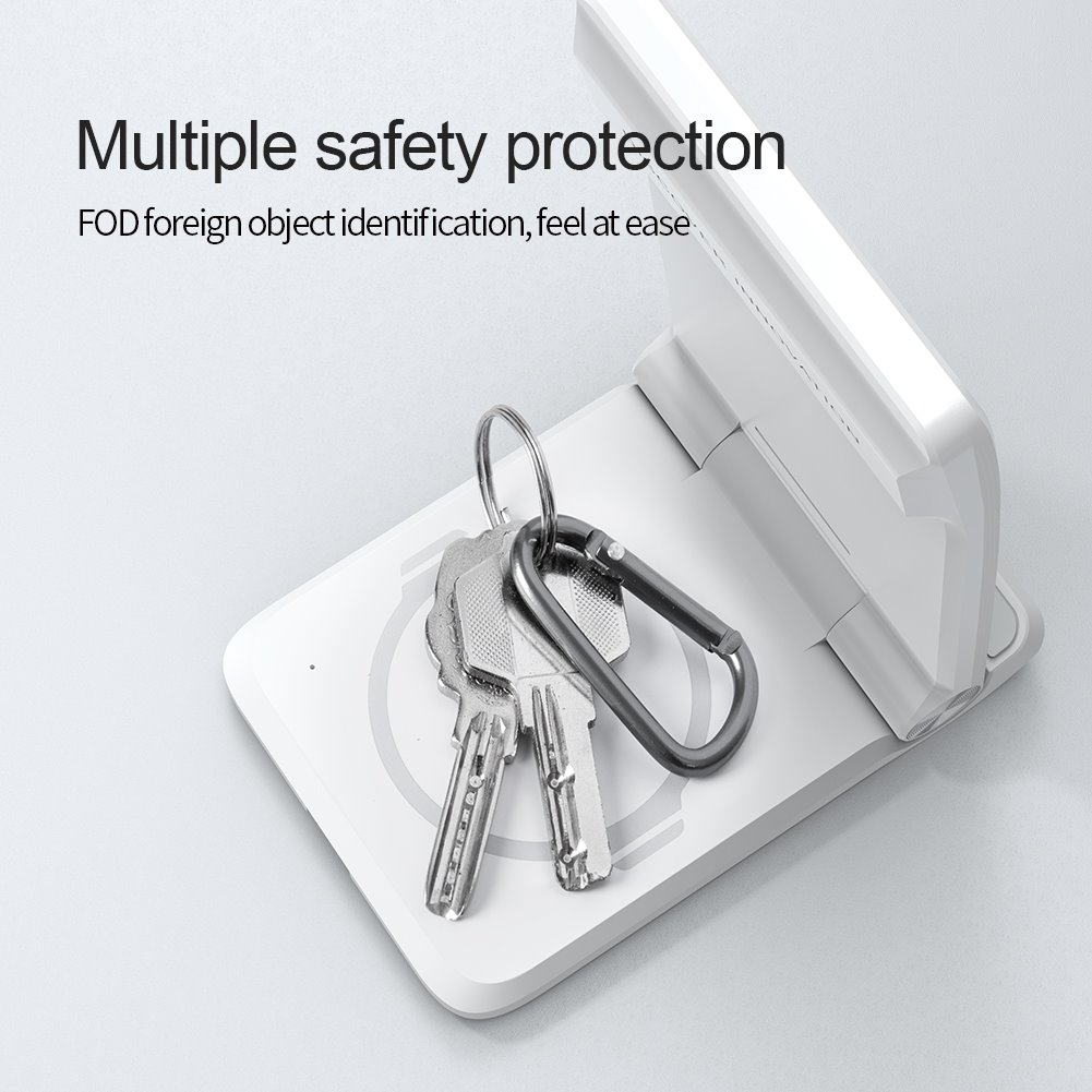 Nillkin PowerTrio 3v1 Bezdrôtová Nabíjačka MagSafe pre Samsung Watch White 