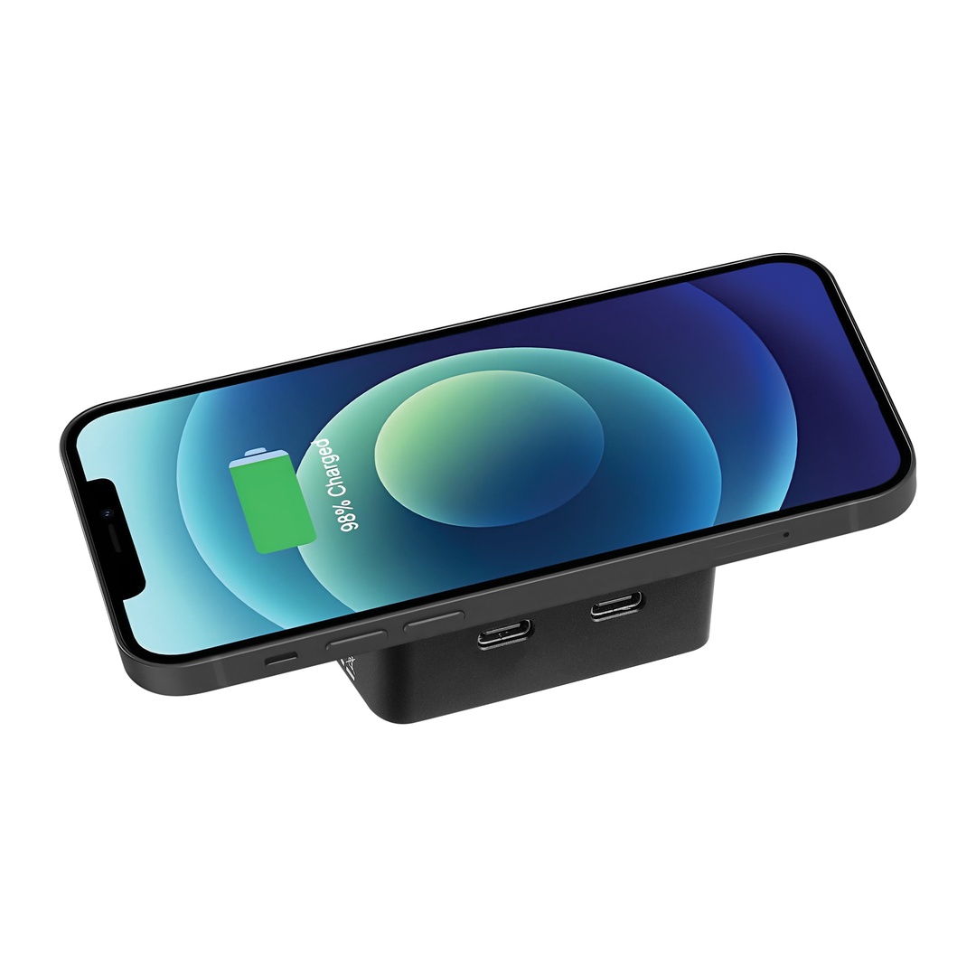 Sandberg 3in1 Magnet Powerbank 5000 mAh, magnetická powerbanka s bezdrôtovým nabíjaním, čierna 