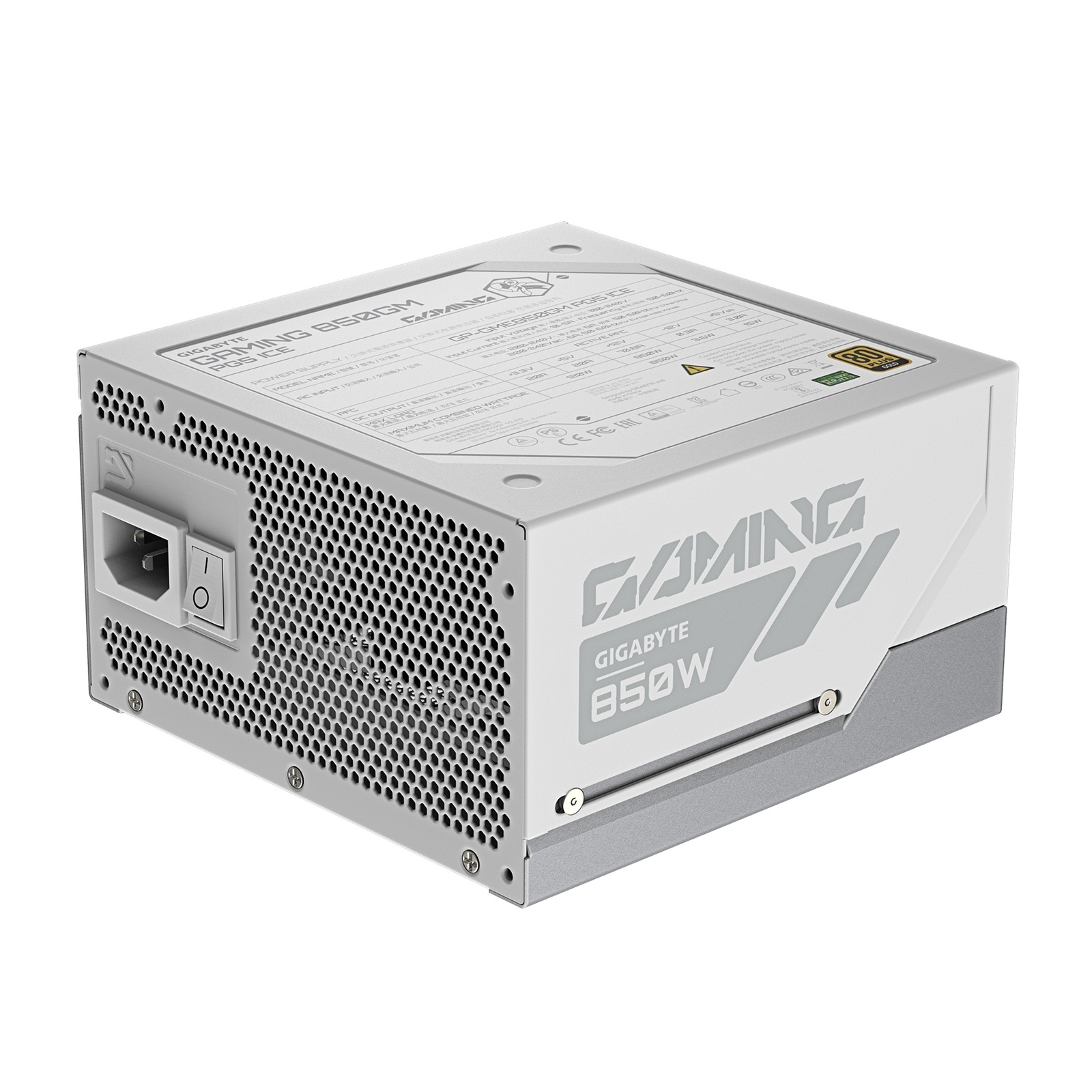 GIGABYTE GAMING 850GM PG5 ICE/ 850W/ ATX 3.1/ 90%/ Modular/ Retail 