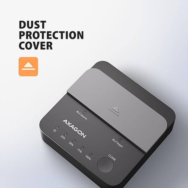 AXAGON ADSA-M2C22L, USB-C 20Gbps dokovacia stanica pre 2× M.2 NVMe SSD s funkciou klonovania 