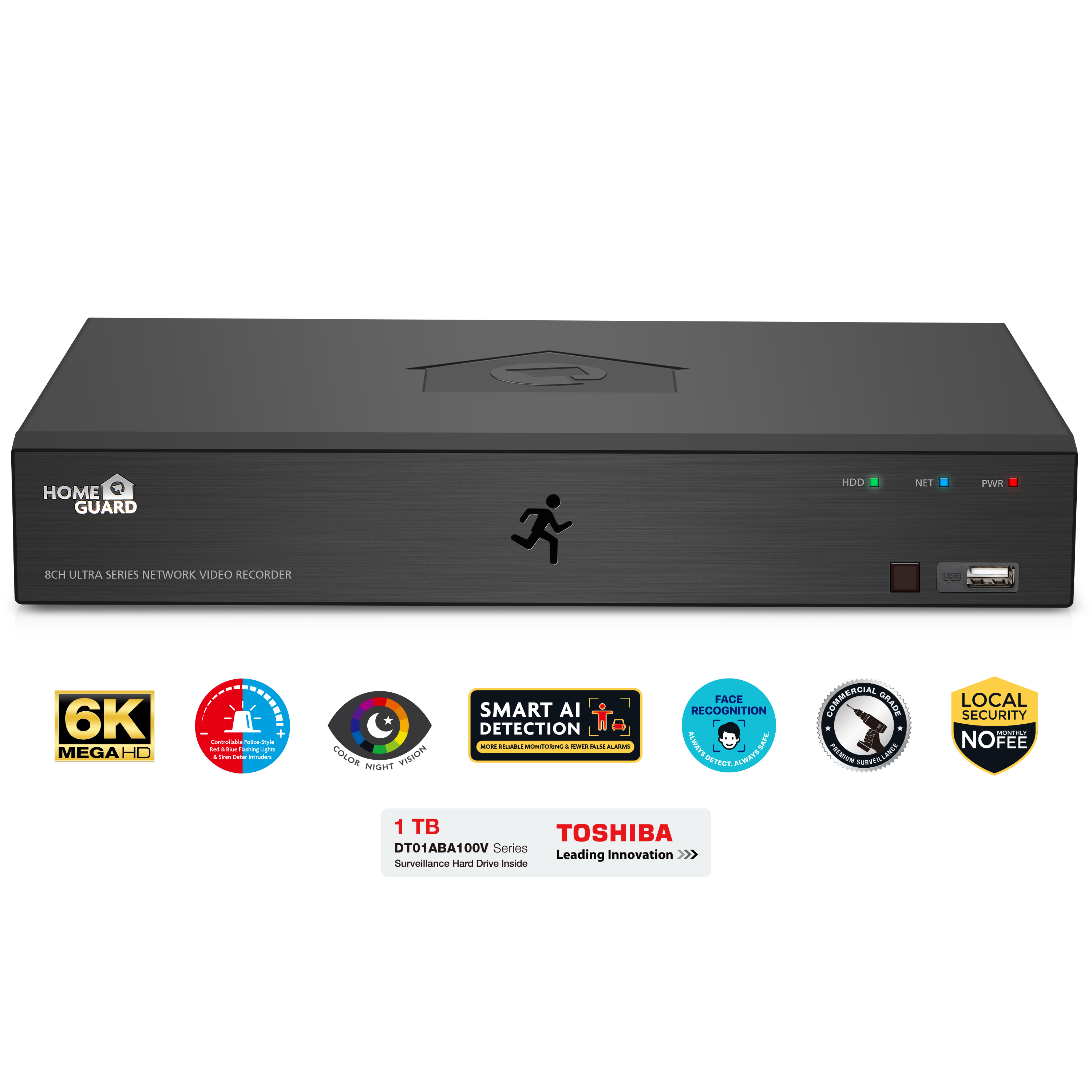 iGET HGNVK88604 - Kamerový MegaHD 6K PoE SMART set, 8CH NVR + 4xIP 6K kamera, zvuk, AI detekcia 