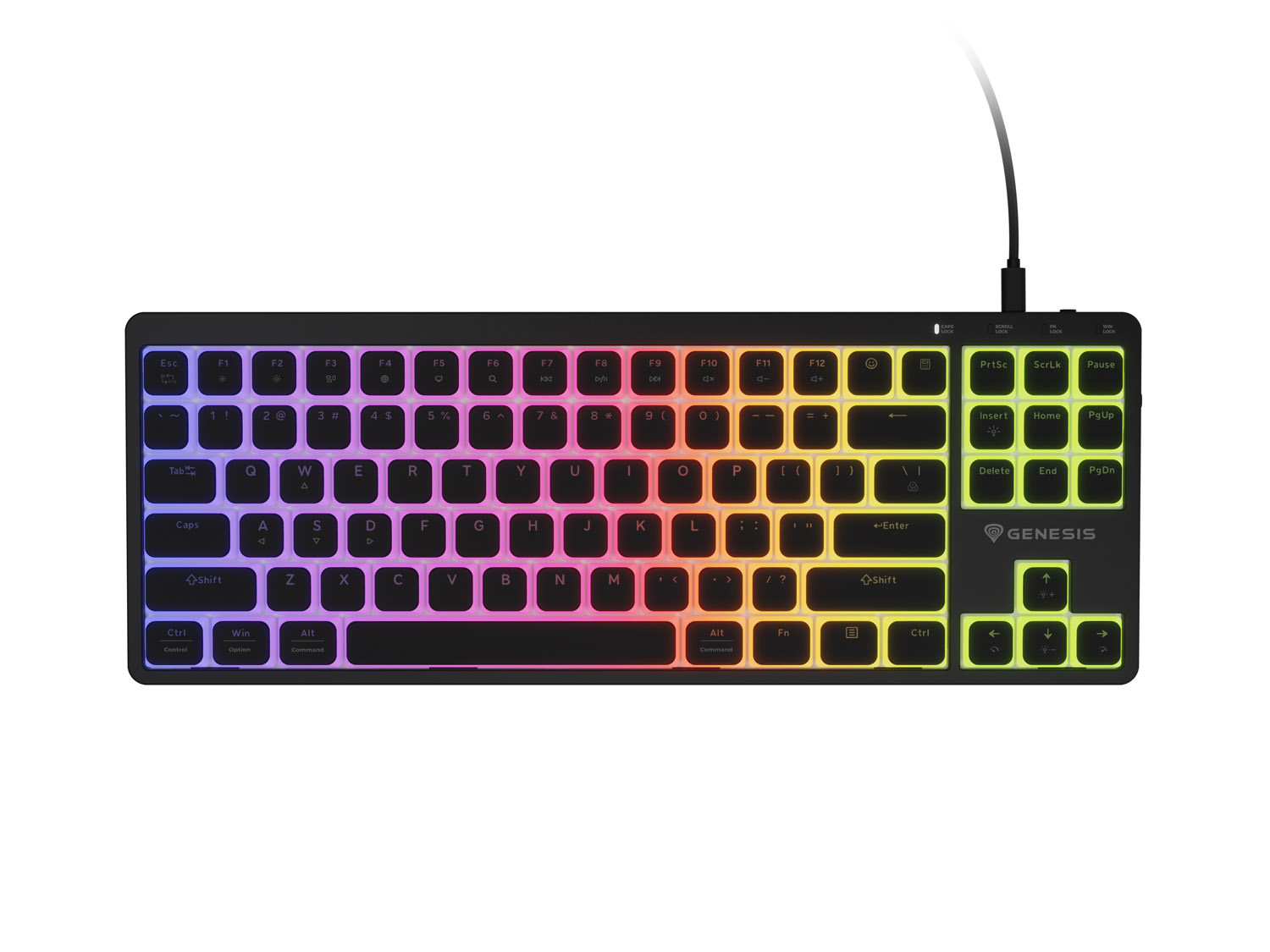 Mechanická herná klávesnica Genesis THOR 430 TKL/ Drôtové USB-A/ US/ Čierna 