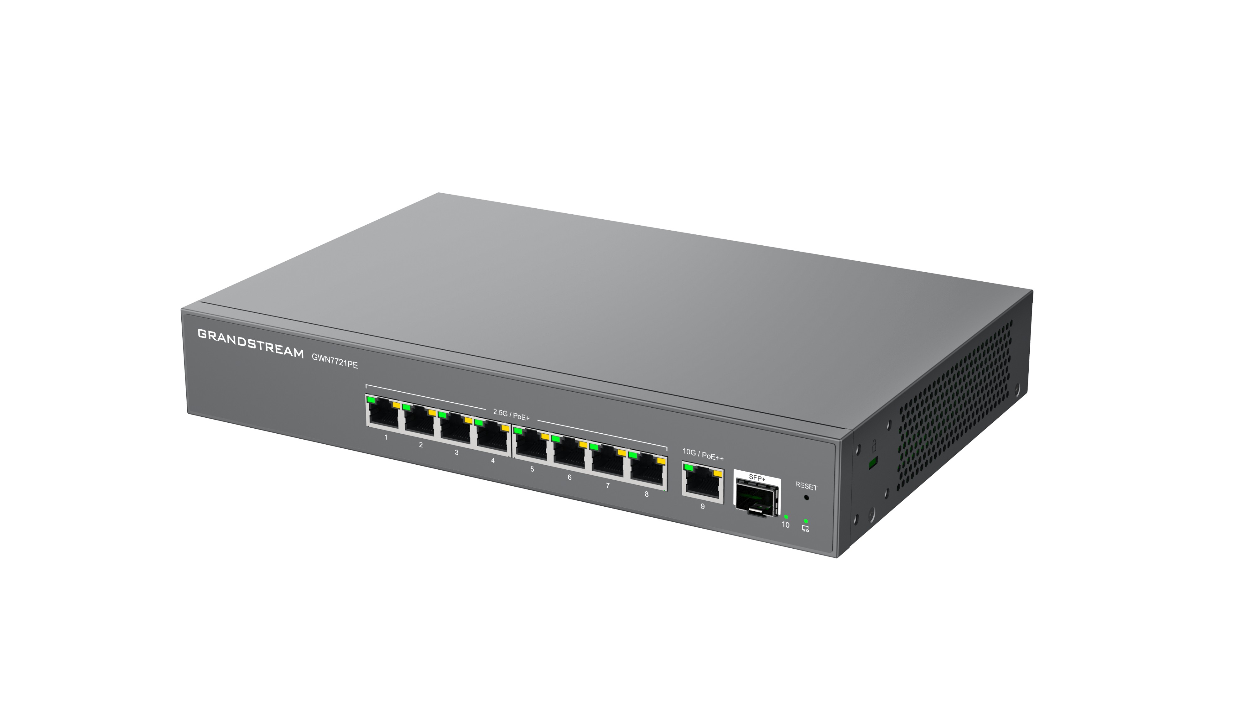 Grandstream GWN7721PE L2 Lite managed 2, 5G switch, 8x 2.5GbE, 1x 10G, 1x SFP+, PoE++ 