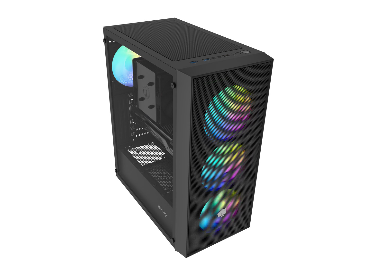 PC skriňa Fury SHOBO SH8F, ARGB, Midi Tower, Čierna 