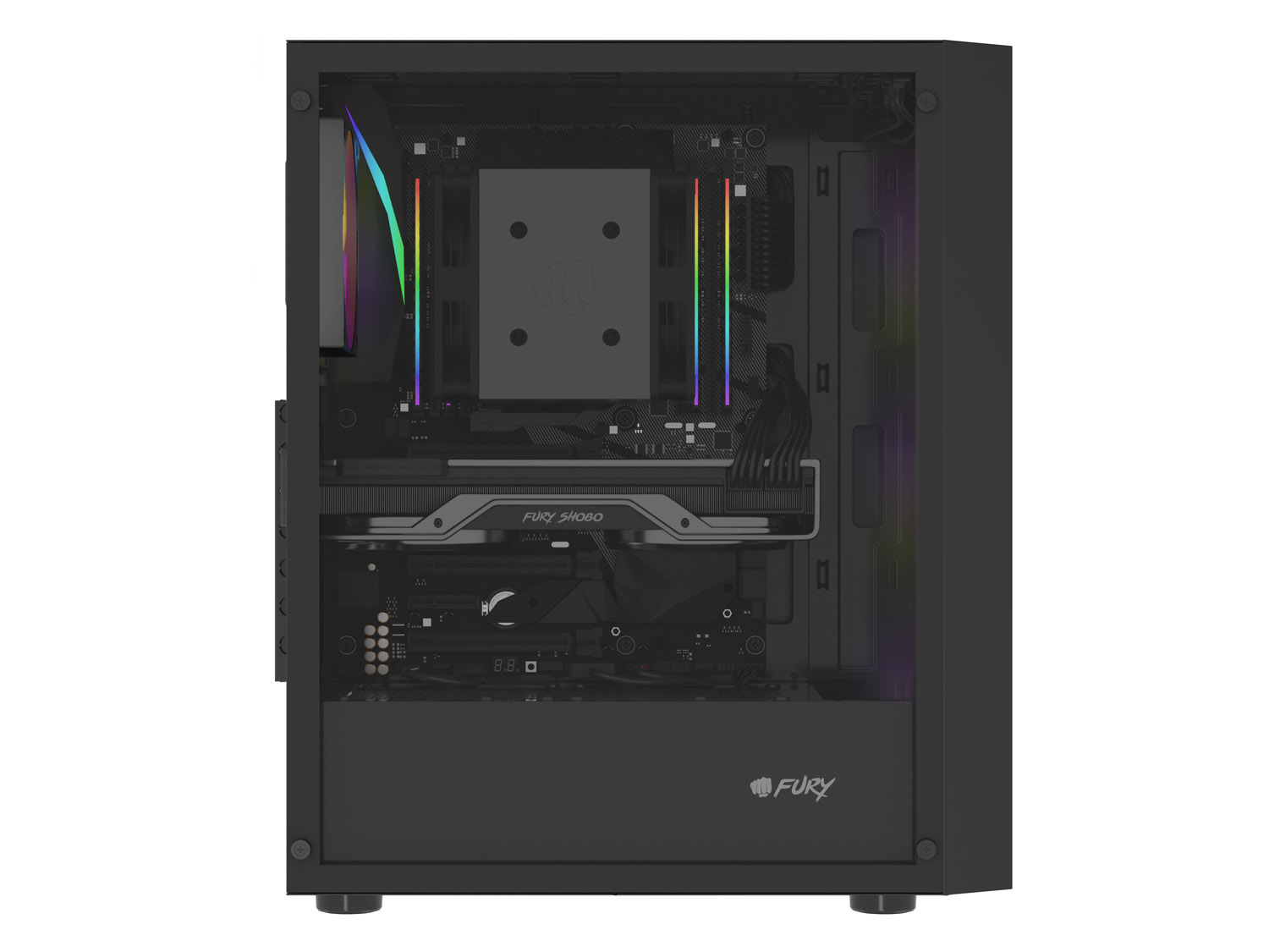PC skriňa Fury SHOBO SH8F, ARGB, Midi Tower, Čierna 