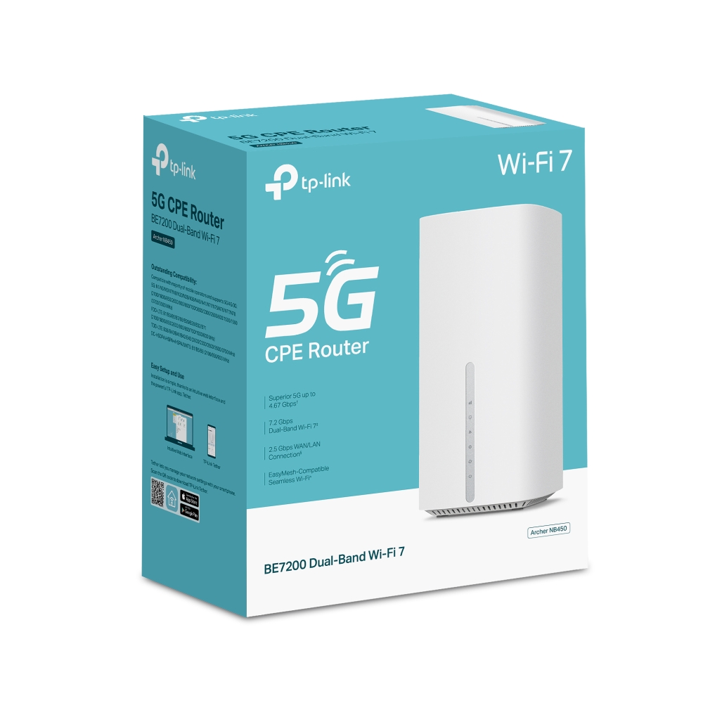 TP-Link Archer NB450 BE7200 5G WFi7 router 