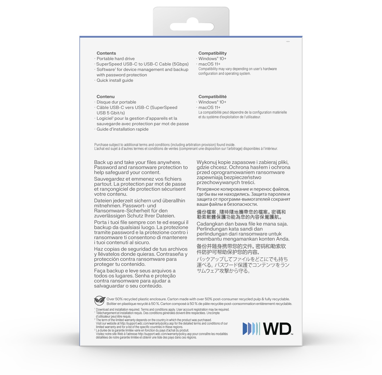 Ext. HDD WD My Passport USB-C 2TB, modrý 