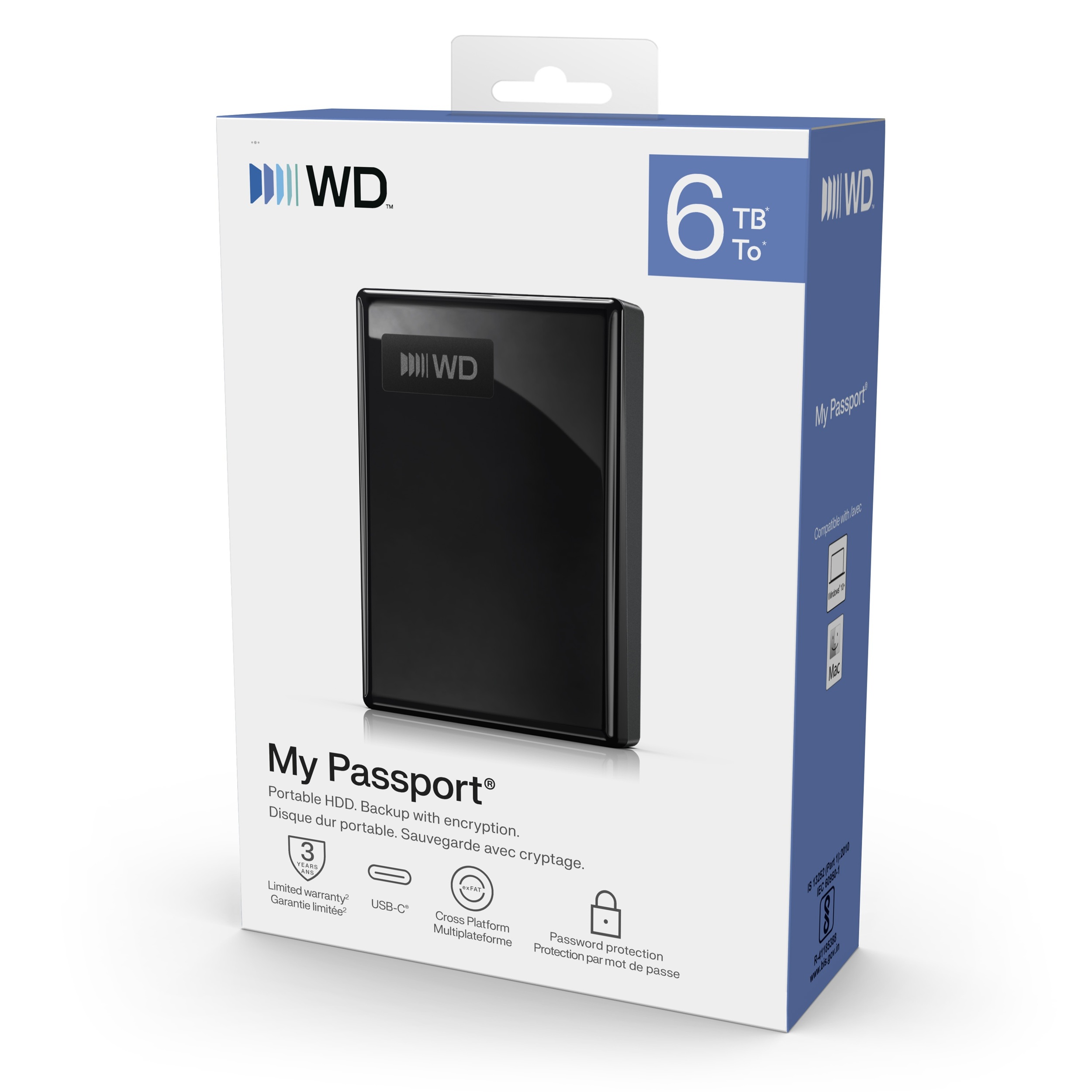 Ext. HDD WD My Passport USB-C 6TB, čierny 
