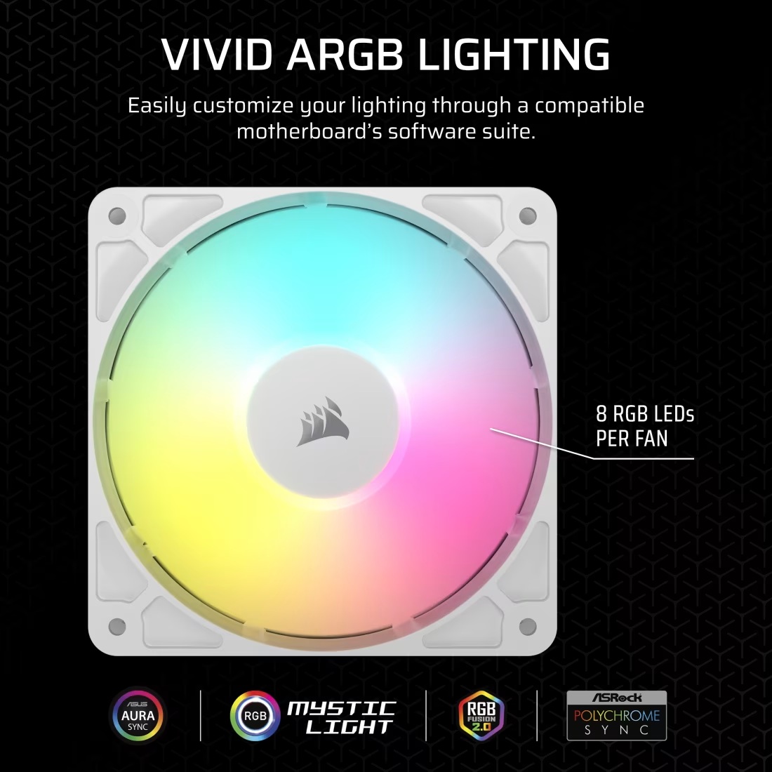 CORSAIR ventilátor RS120 ARGB, 120mm, W 