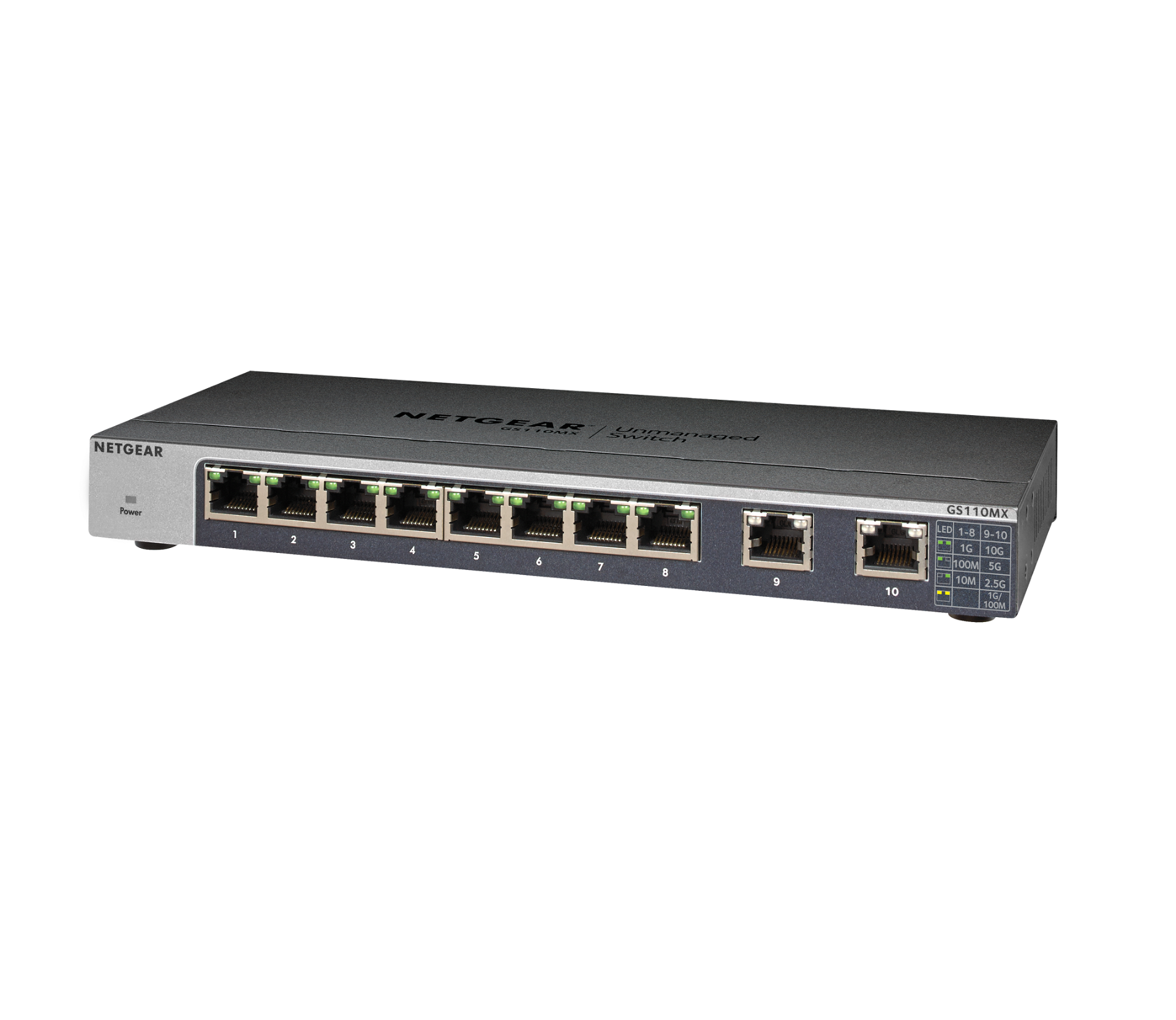 NETGEAR 5-speed Unmanaged Switches 10-Gigabit/ Multi-Gigabit, GS110MX 