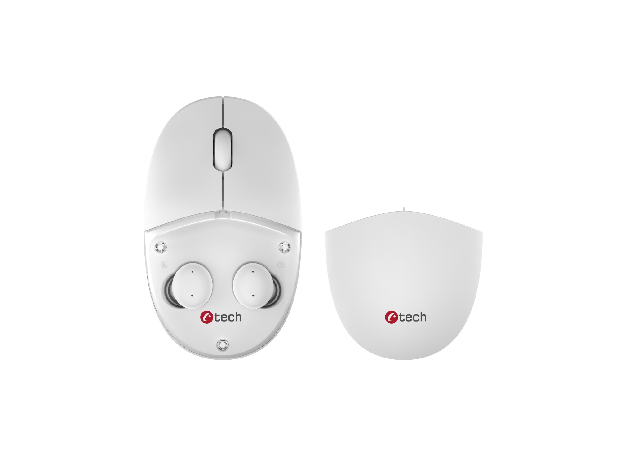 Myš s TWS slúchadlami C-TECH WLM-21 Dual mode,  