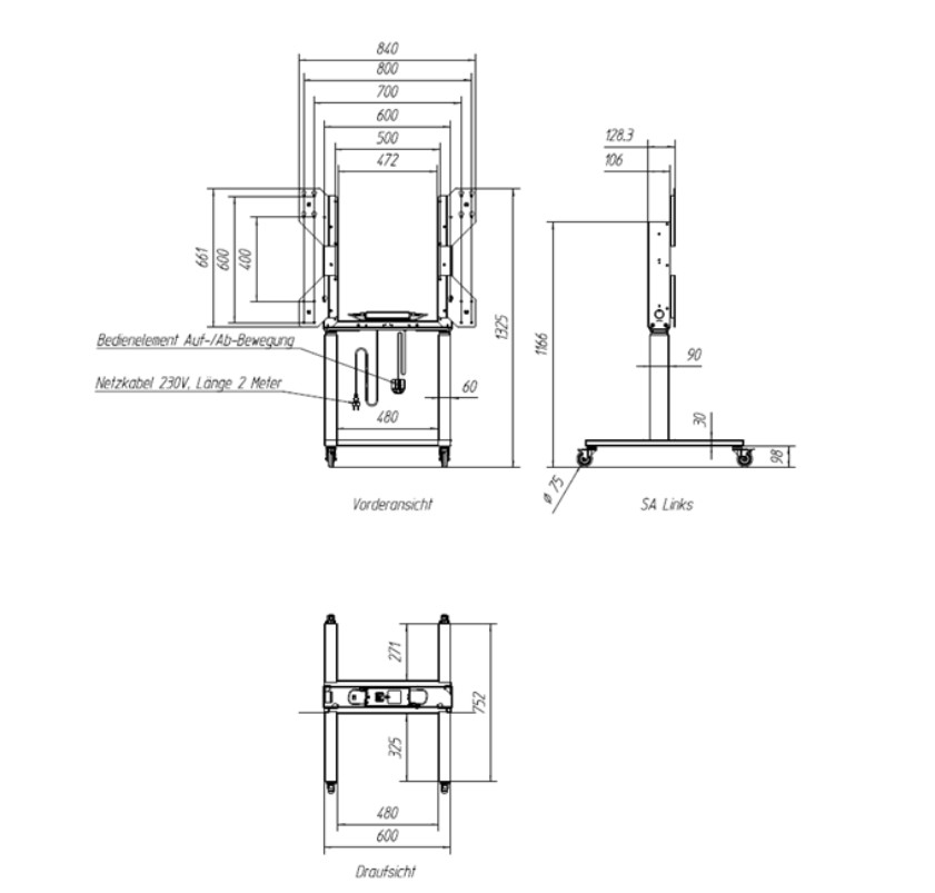Mobilný stojan MEBIKON eQ Lift Next Mobil Compact 38mm/ s 