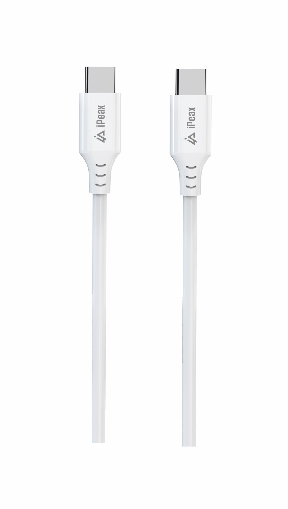 TPU KÁBEL USB-C / USB-C 1M, USB 2.0 BIELÝ 