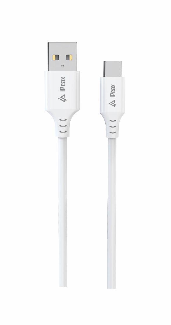 TPU KÁBEL USB-A / USB-C 1M, USB 2.0 BIELÝ 