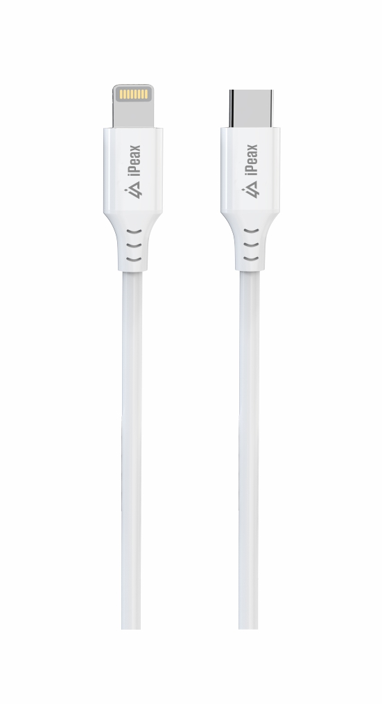 TPU KÁBEL USB-C / LIGHTNING 1, 5M, USB 2.0 BIELÝ 