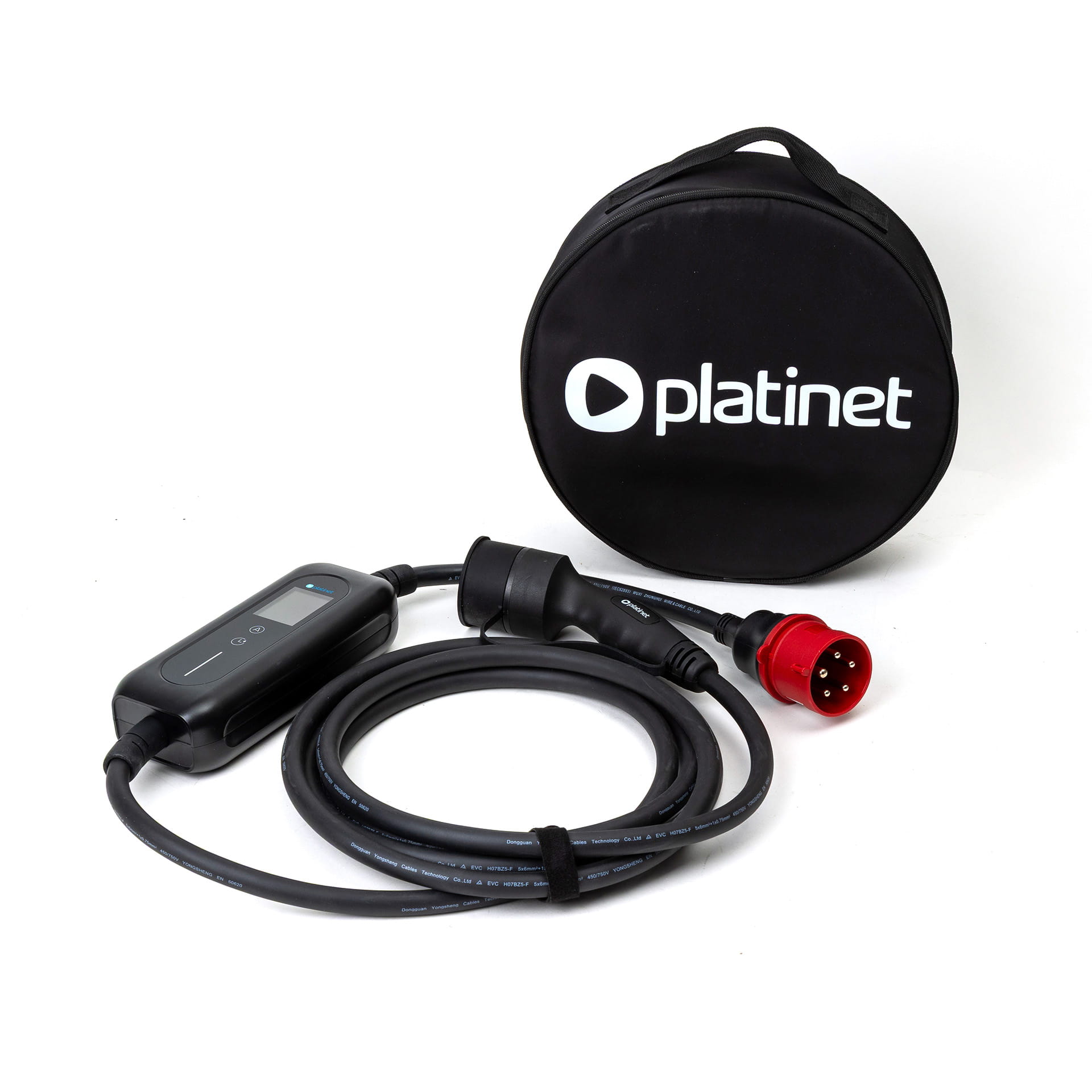 Platinet Smart prenosná EV nabíjačka PPCW5M11 11kW (16A), Wi-Fi, CEE 5-pin/ Type 2, dĺžka 5m, čierna 