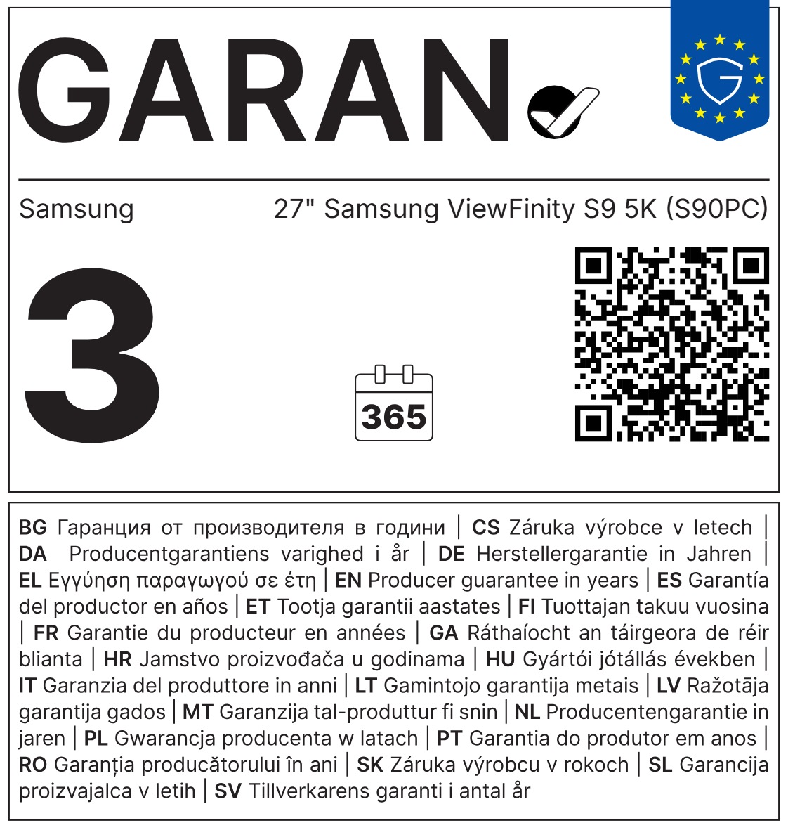 Samsung ViewFinity/ S90PC 5K/ 27"/ IPS/ 5K/ 60Hz/ 5ms/ Silver/ 2R 