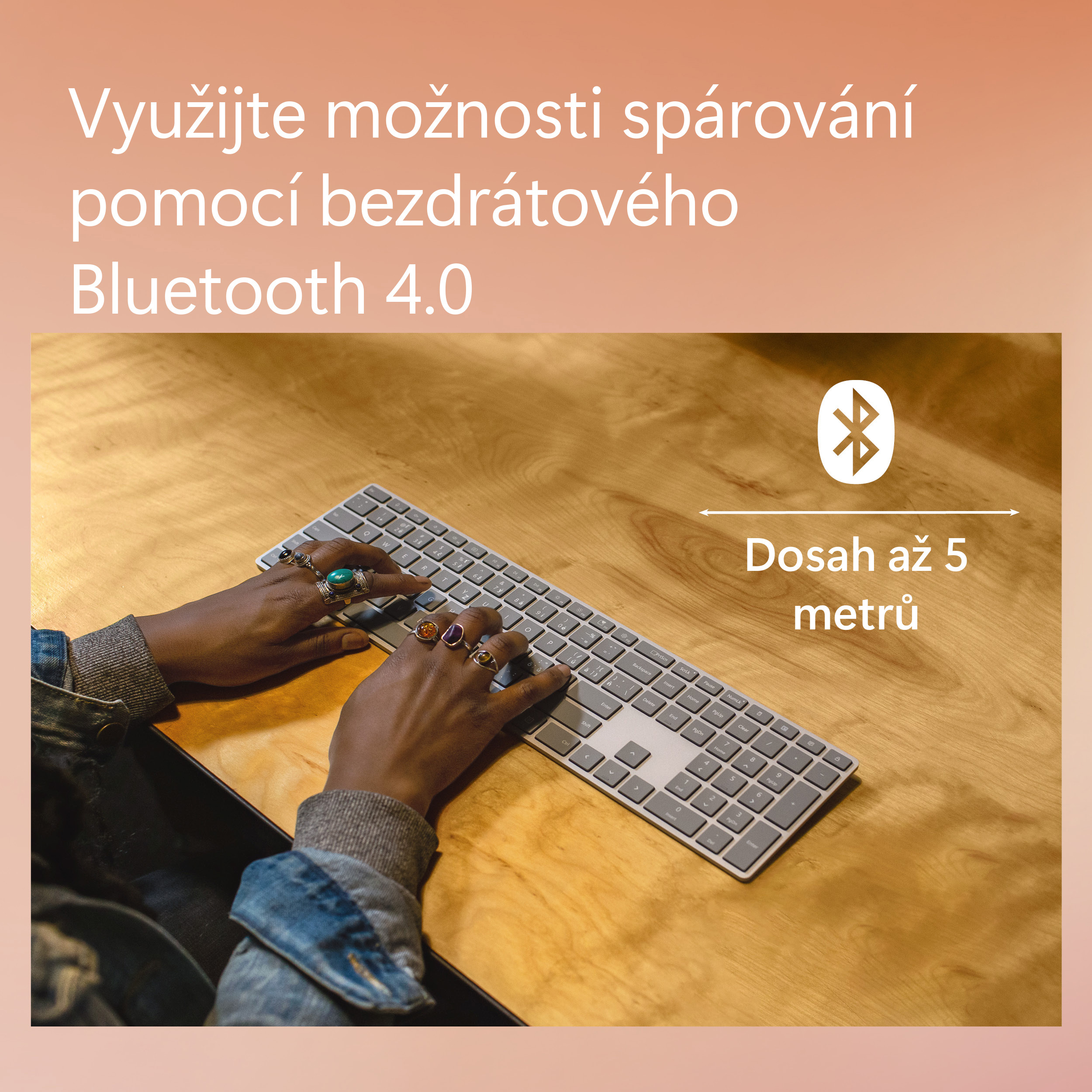 Microsoft Surface Keyboard (2. edice) commercial/ Bezdrátové Bluetooth/ CZ/ SK/ Šedá 