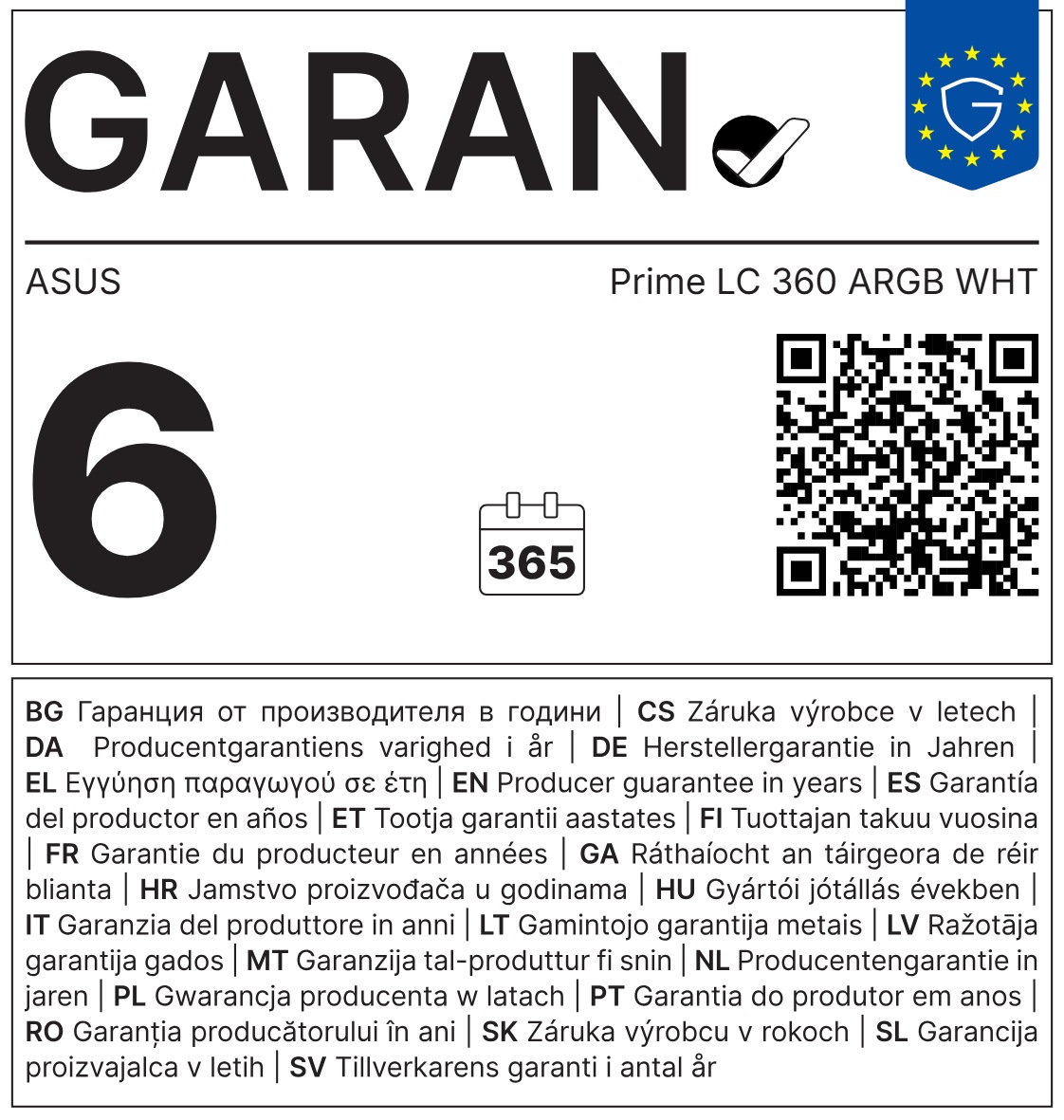 ASUS PRIME LC 360 ARGB White Edition 